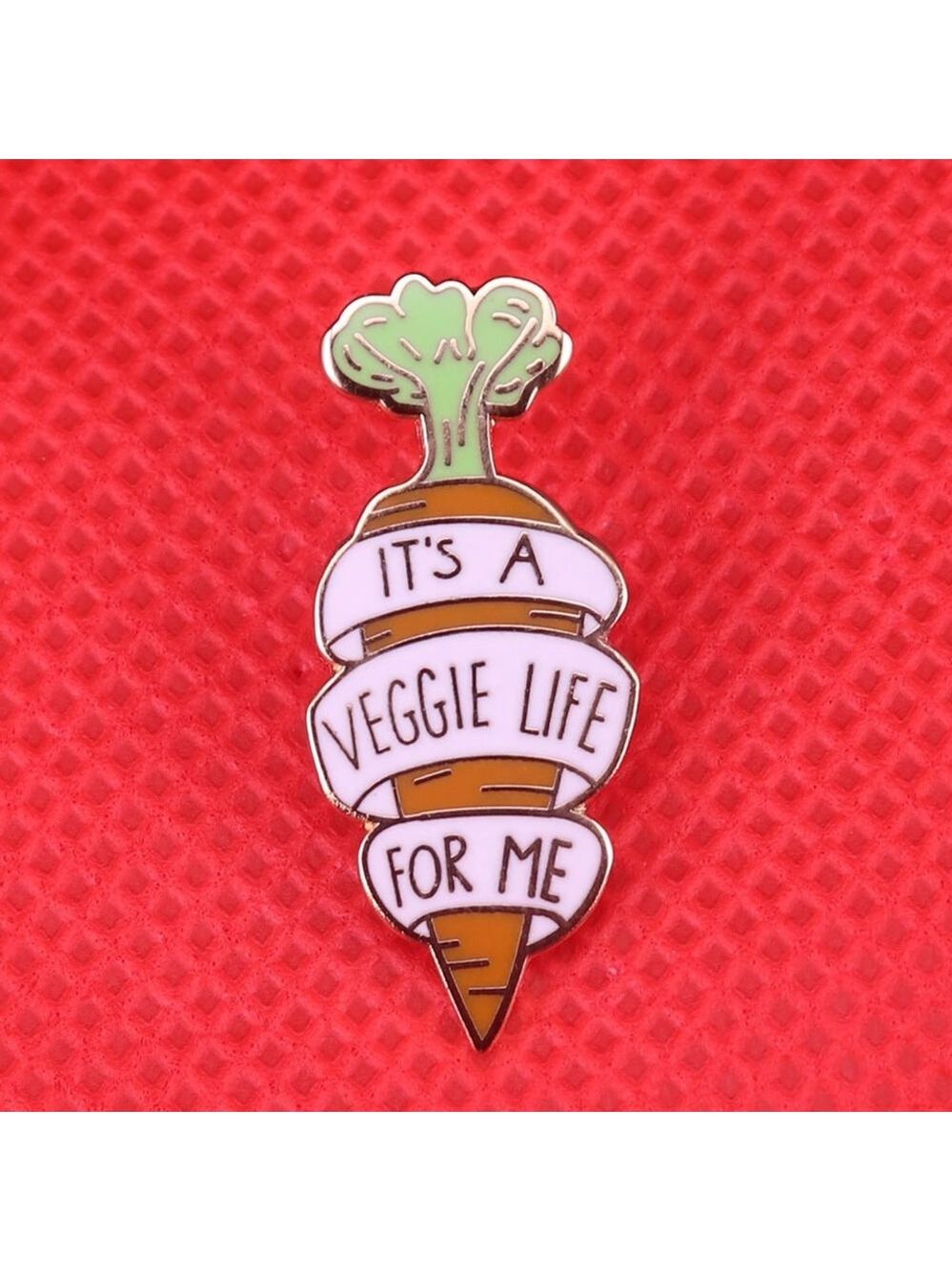 It’s a Veggie Life For Me Gold Carrot Enamel Pin